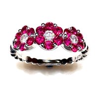 Ring Sommer Woman Flower in White Gold Rubino 0.74 Ct FIORI RUB 0.74 DIA 0.18 - FIORI RUB 0.74 DIA 0.18